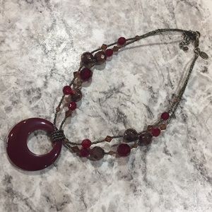 Burgundy and Copper Necklace